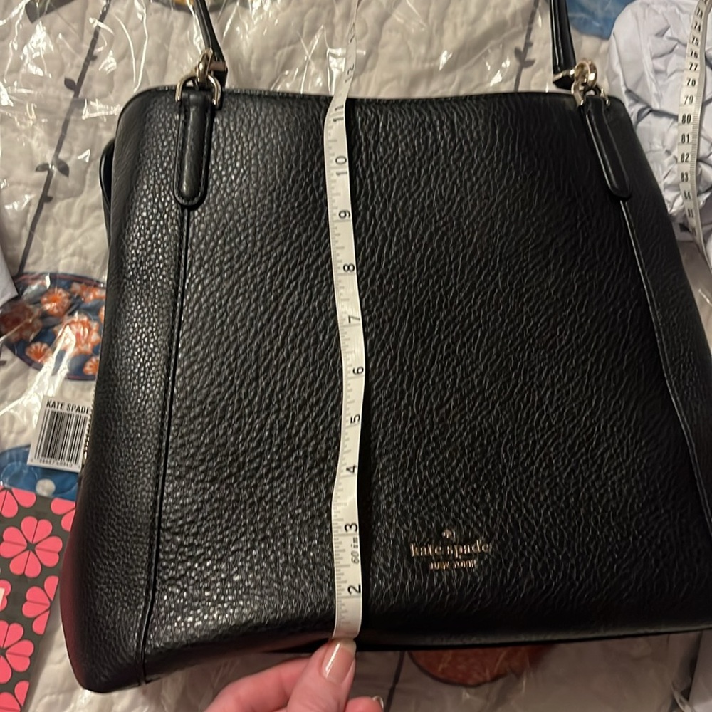 NWT Kate Spade medium triple compartment shoulder bag in black - Picture 12 of 13
